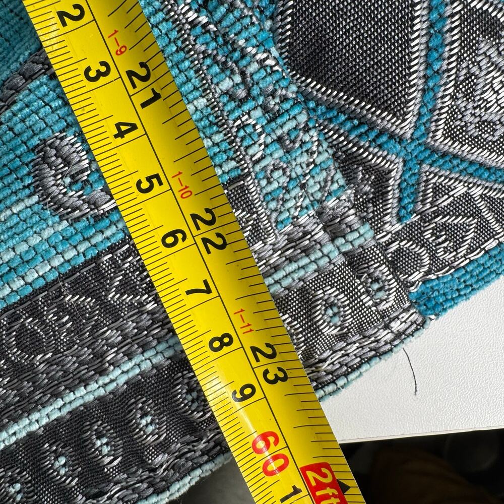 Vintage Dressbarn Womens Tapestry Blazer Jacket Sz XL Teal Art to Wear Full Zip - Picture 7 of 10